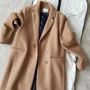 Sezane Camel Johnson Pea Coat